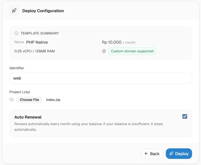 Cara Deploy Project PHP Native step 3