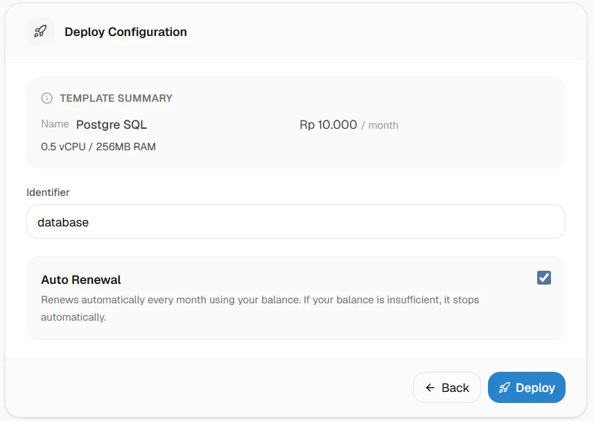 Cara Deploy Database Postgre SQL step 2