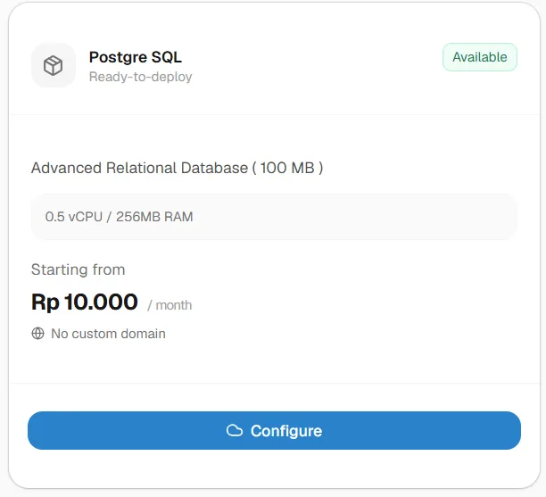 Cara Deploy Database Postgre SQL step 1