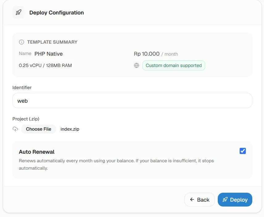 Cara Deploy Project PHP Native  + Database Postgre step 4